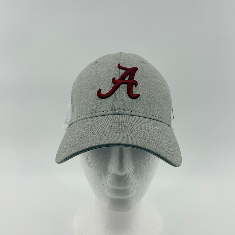 New Era Alabama Crimson Tide Hat Mens M/L Gray White 39THIRTY Mesh Stretch Fit